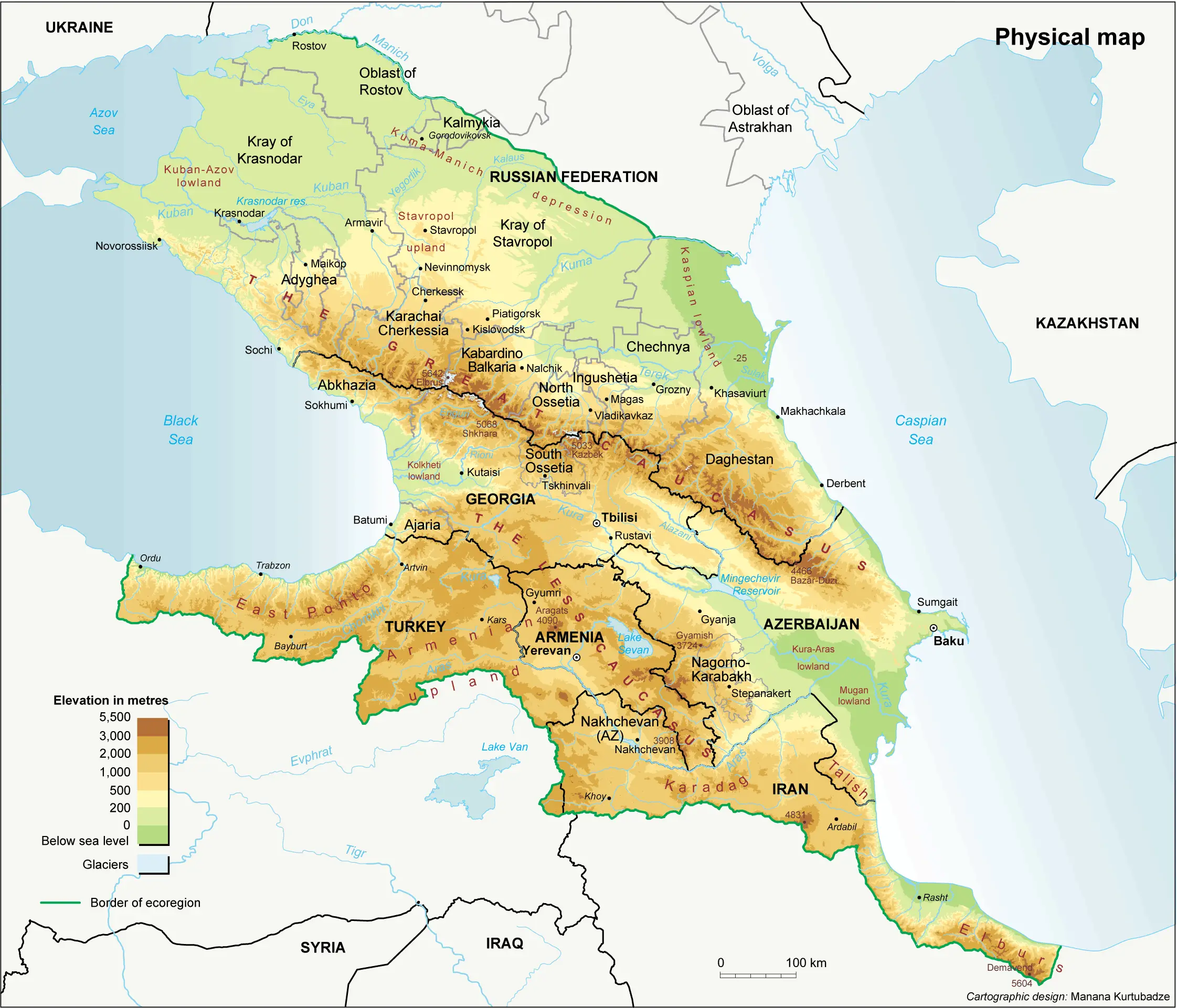The Caucasus Physical