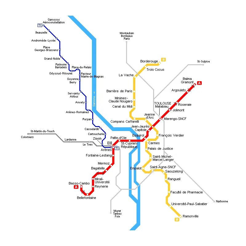 Toulouse Metro Map
