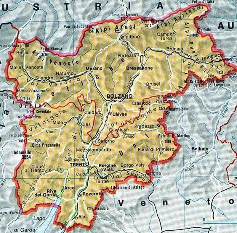Trentino Alto Adige Political Map