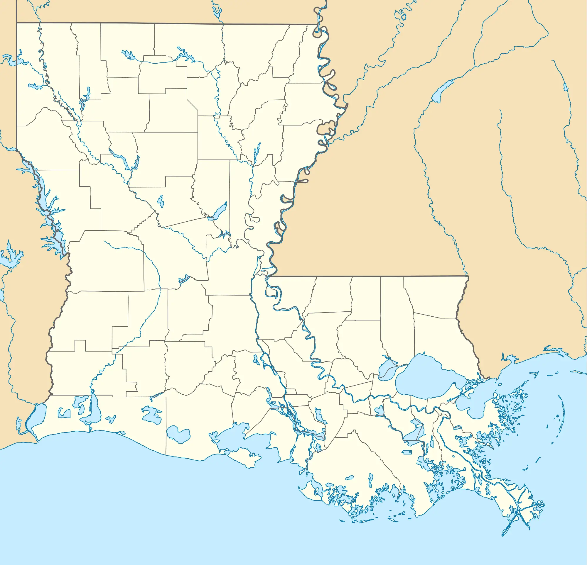 Usa Louisiana Location Map