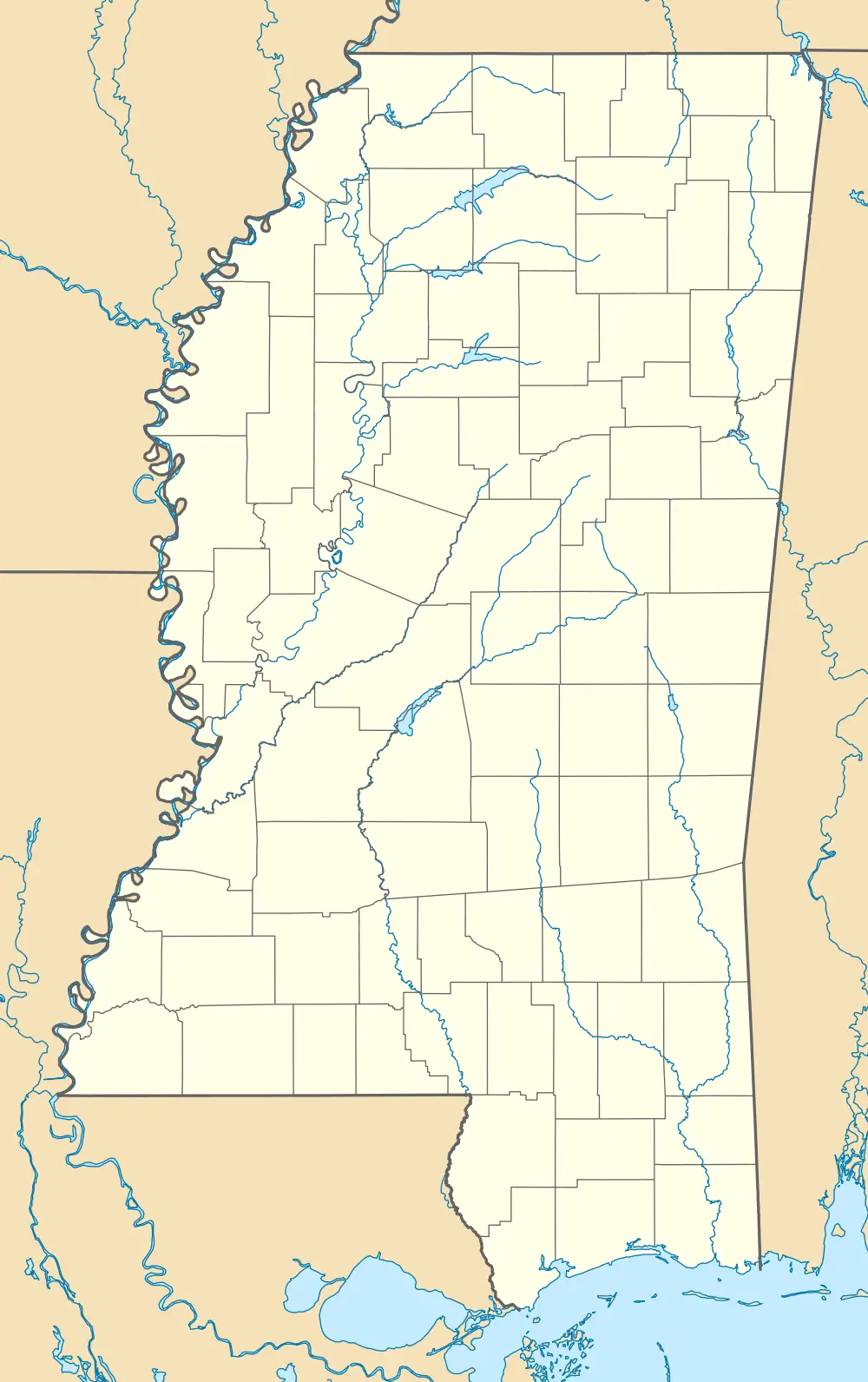 Usa Mississippi Location Map