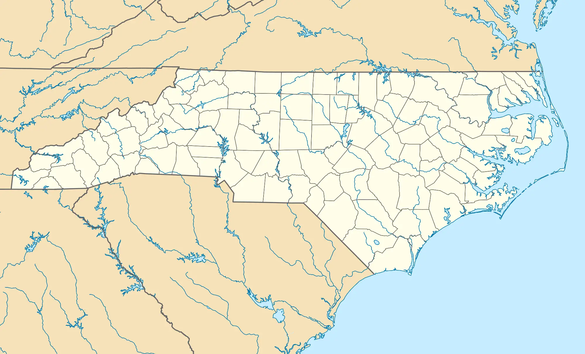 Usa North Carolina Location Map