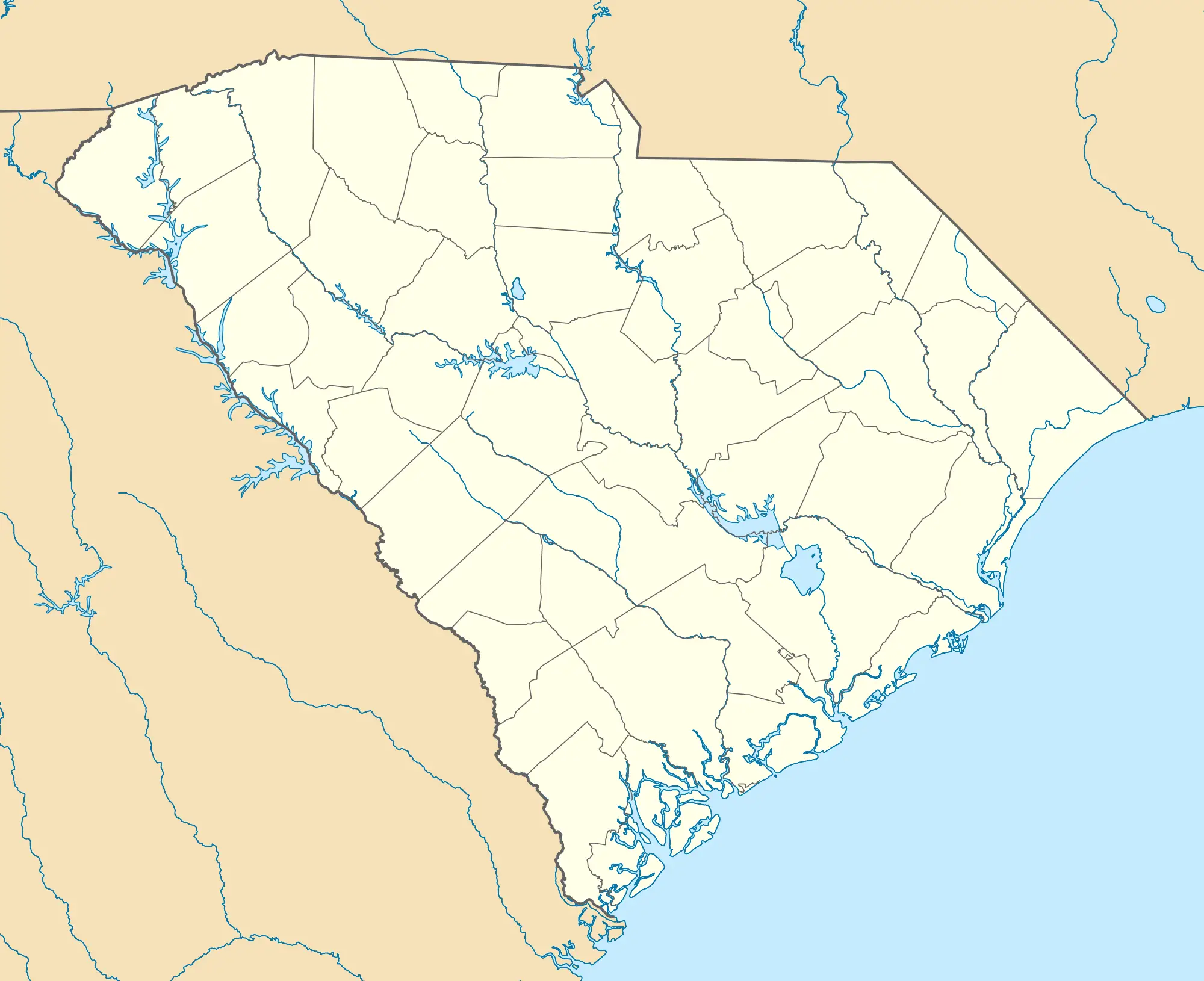 Usa South Carolina Location Map
