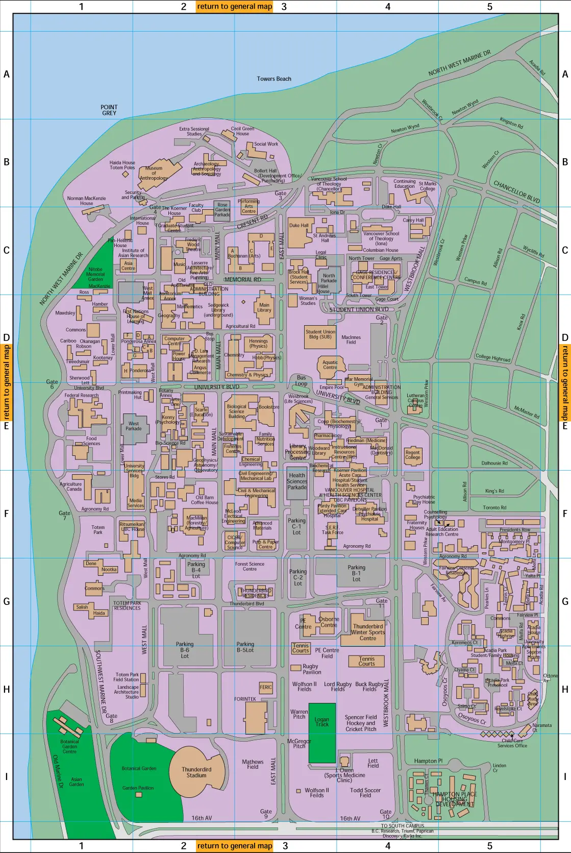 University of British Columbia Map