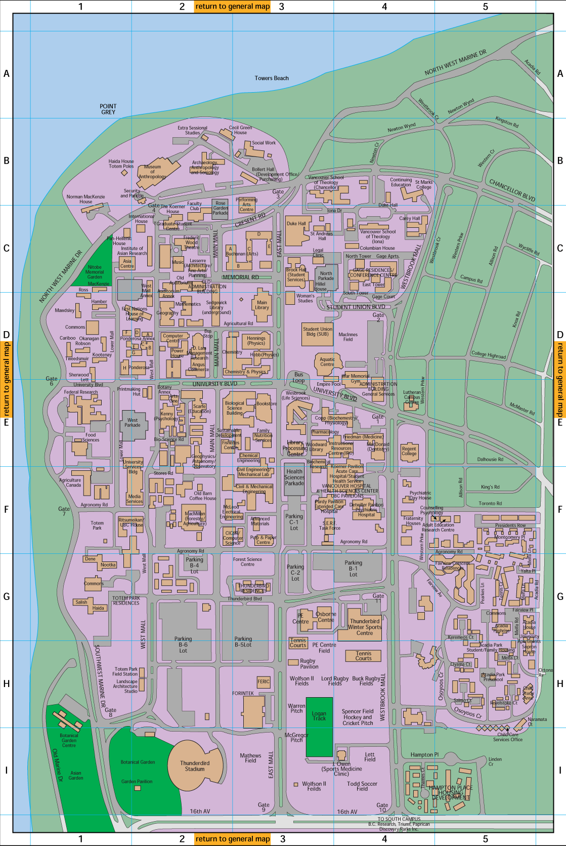 University of British Columbia Map