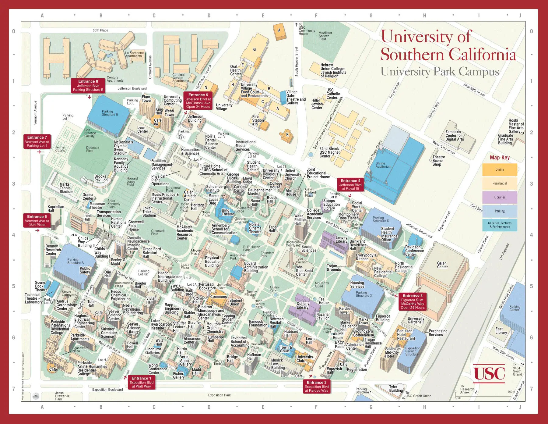 University of Southern California Campus Map