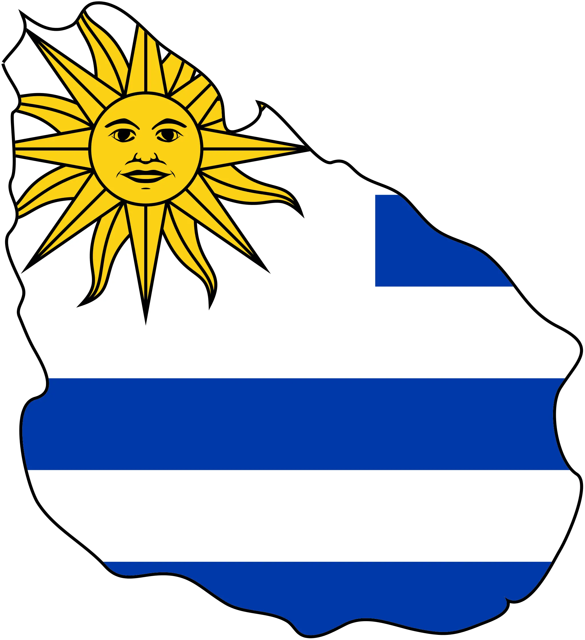 Uruguay Flag Map