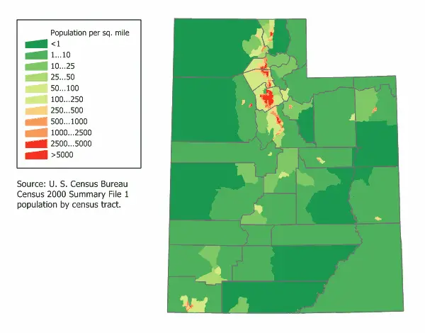 Utah Population Map