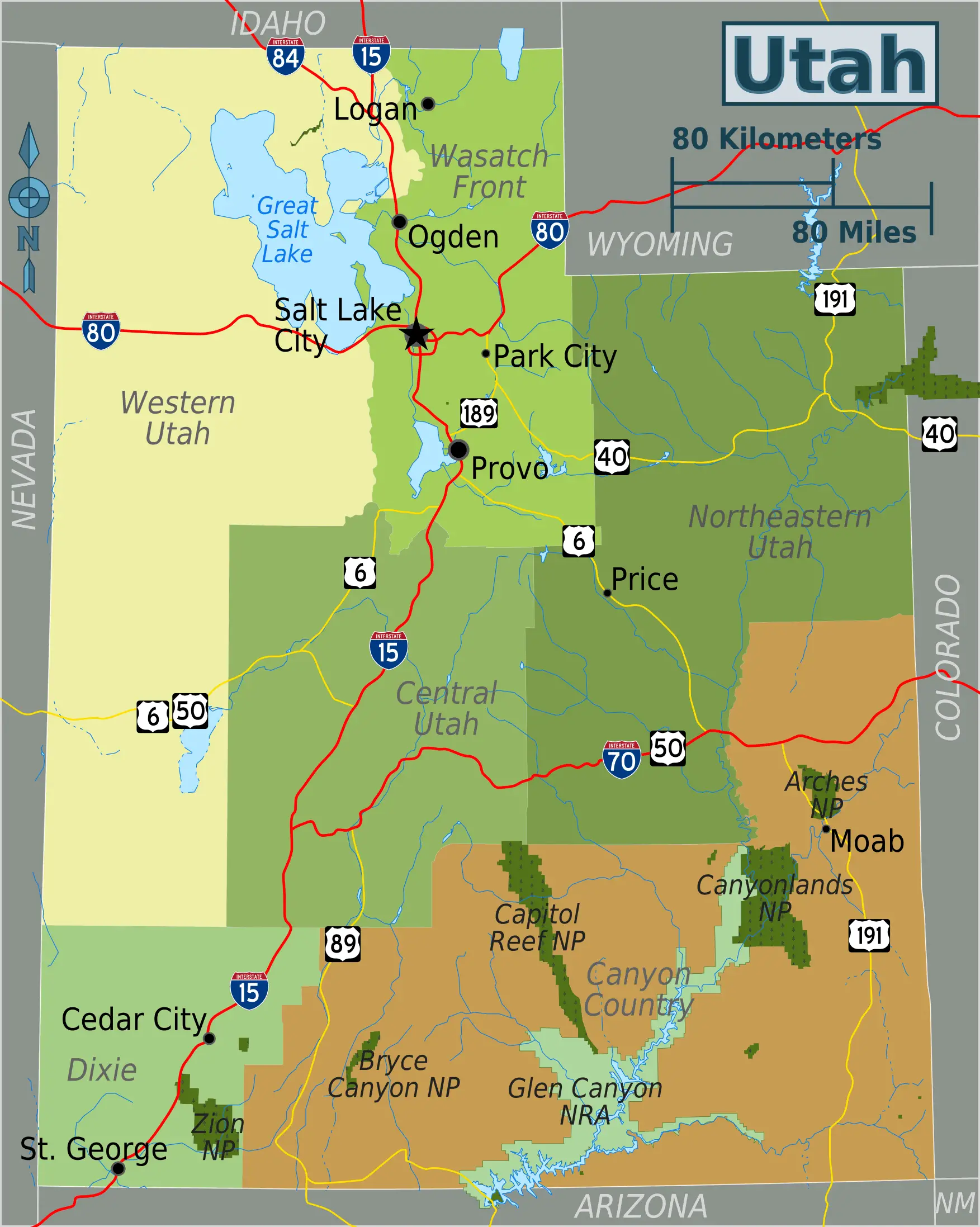 Utah Regions Map