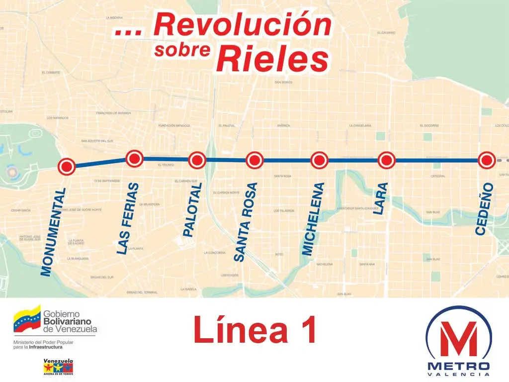 Valencia Metro Map (venezuela)