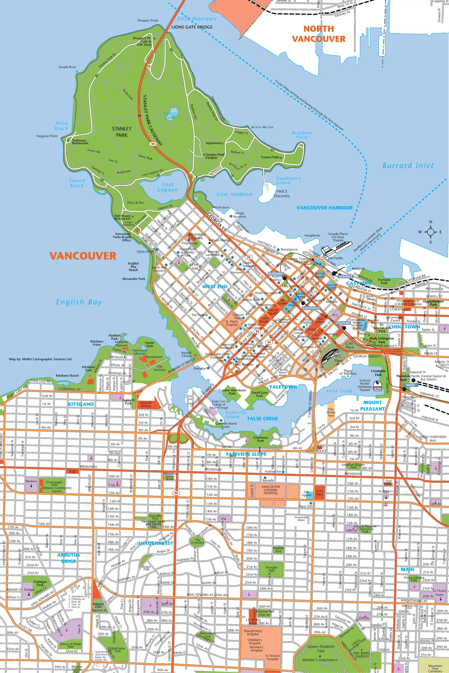 vancouver downtown tourist map