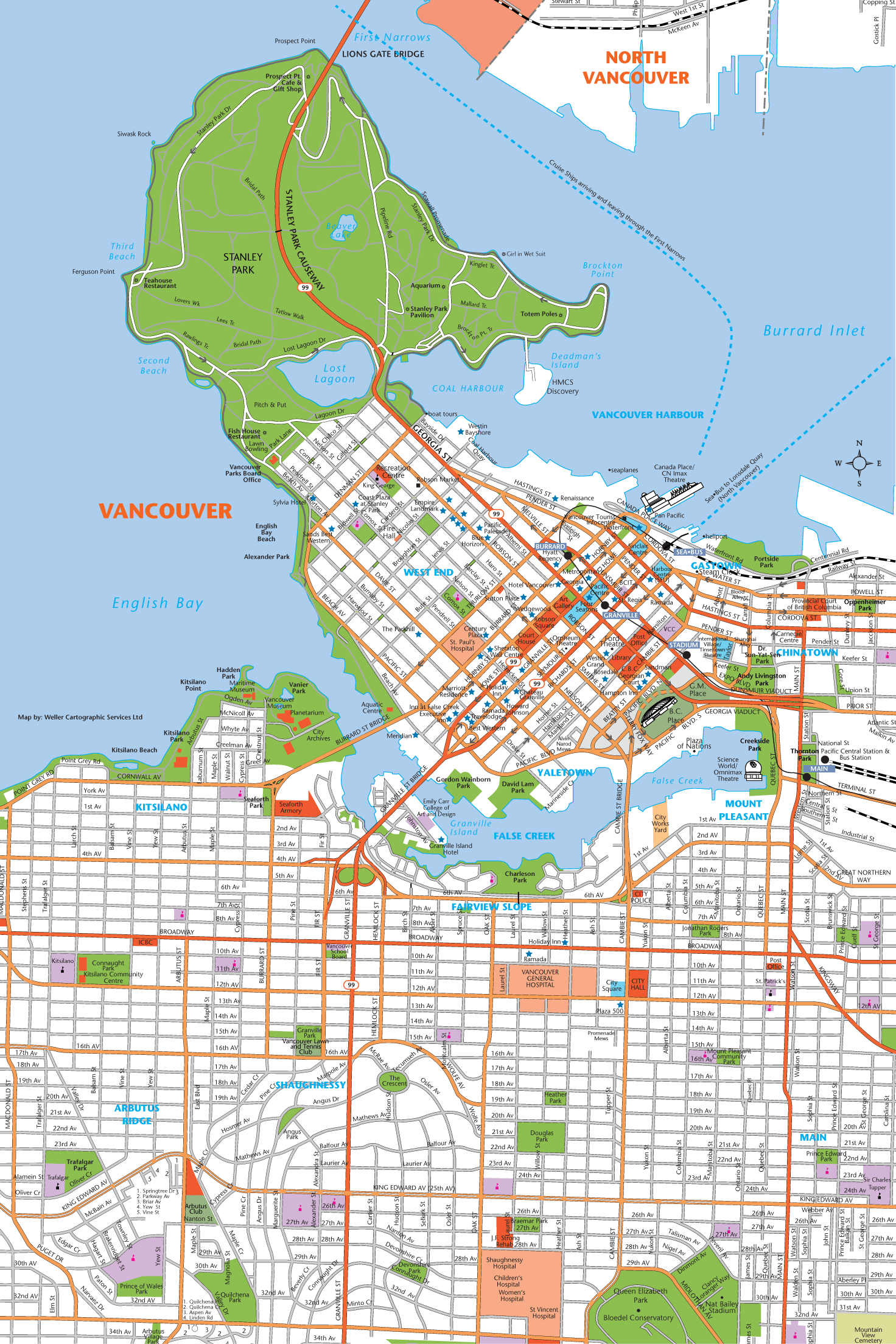 Vancouver Downtown Map