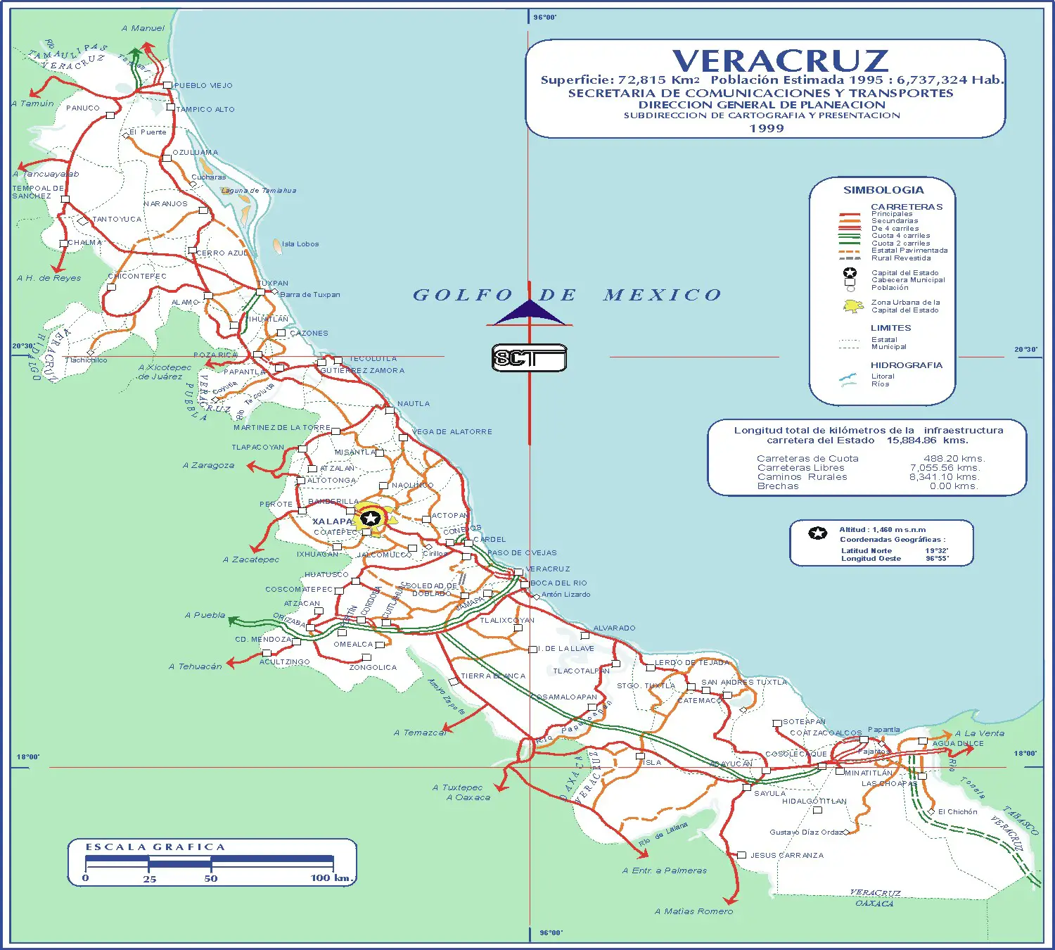 Veracruz Mexico Road Map