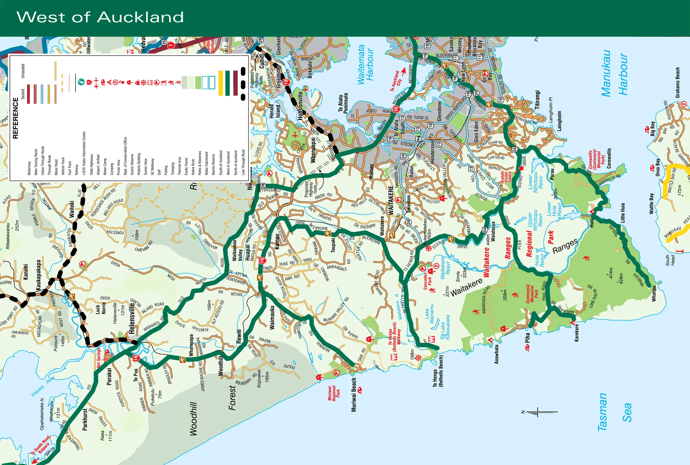 West of Auckland Map