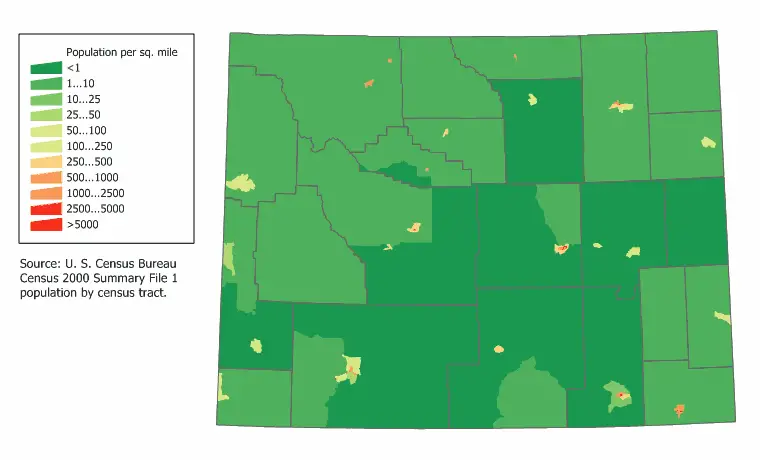 Wyoming Population Map