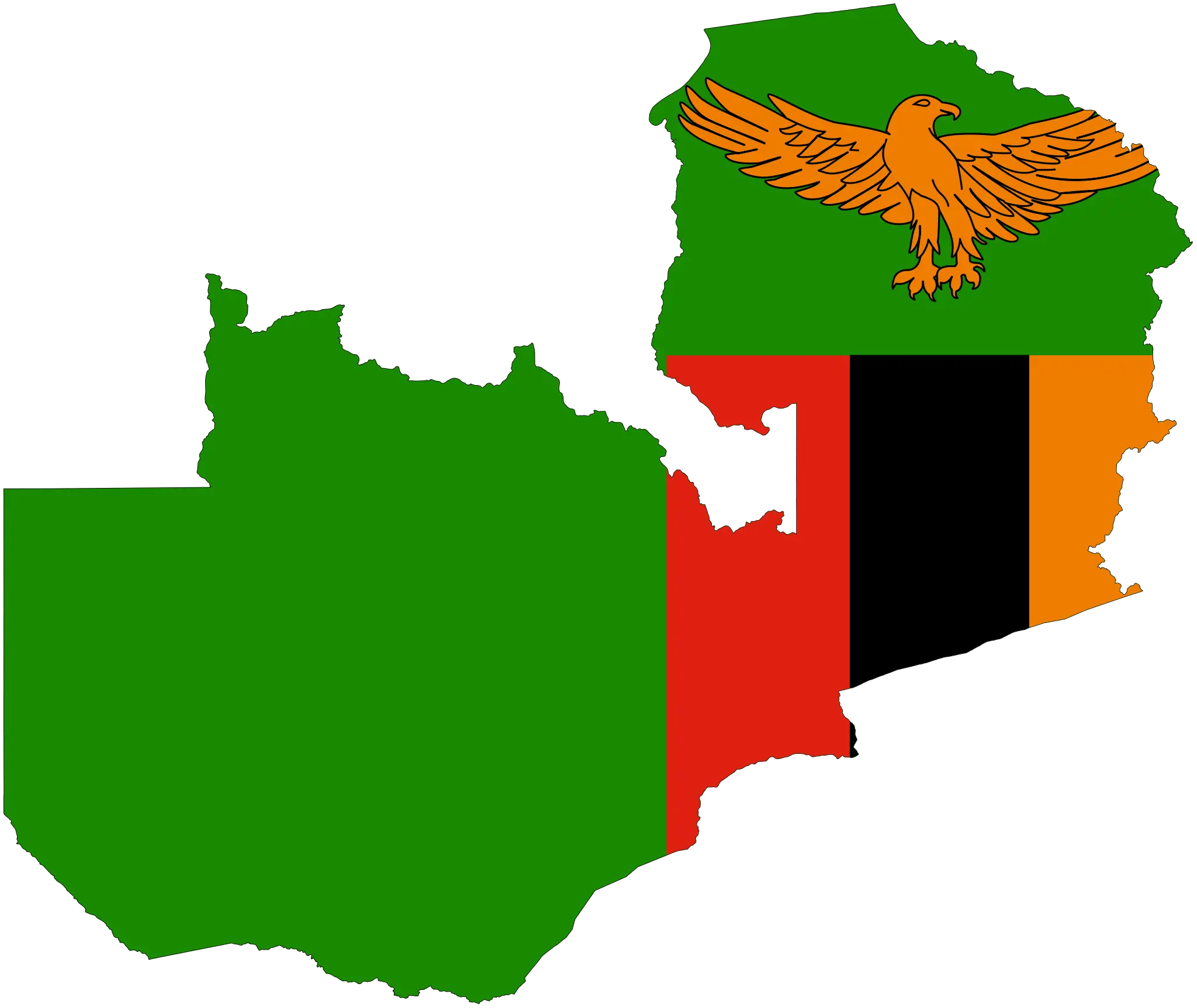 Zambia Flag Map