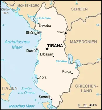 Albanien Karte