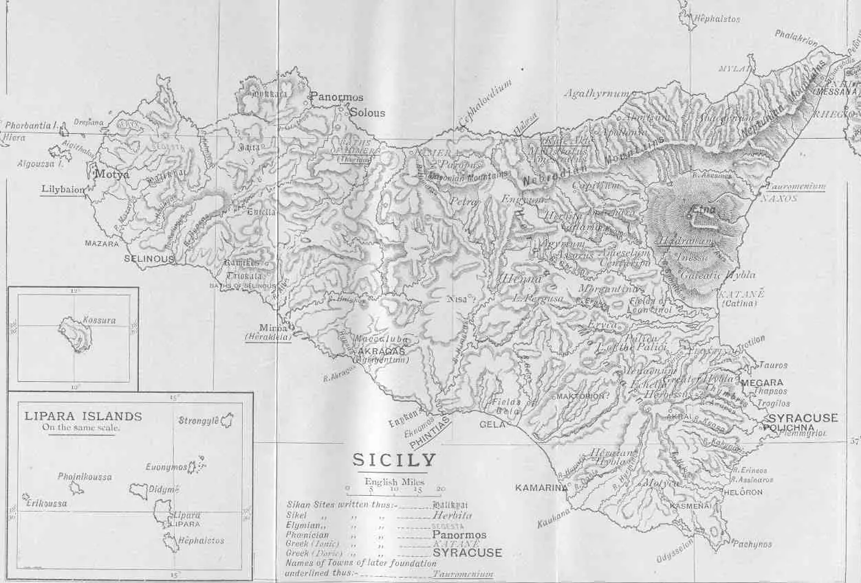 Ancient Map of Sicily