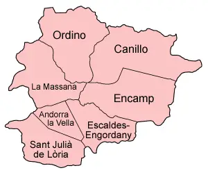 Andorra Parishes Named