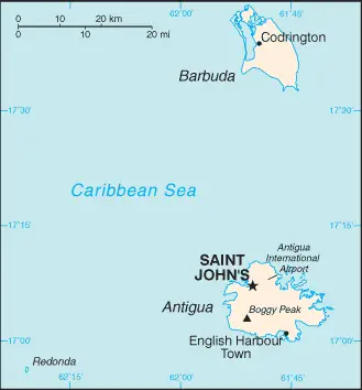 Antigua And Barbuda Cia Wfb Map
