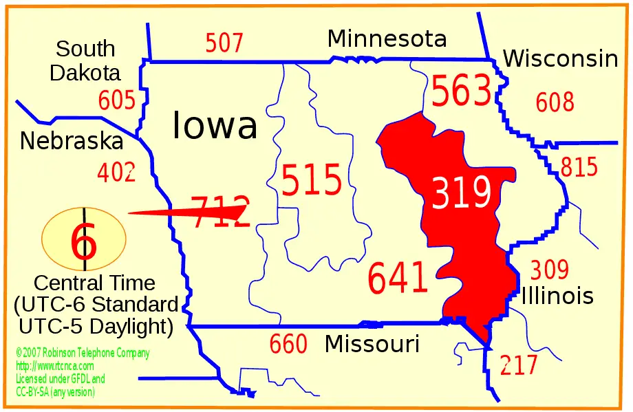 319 Area Code Location Map