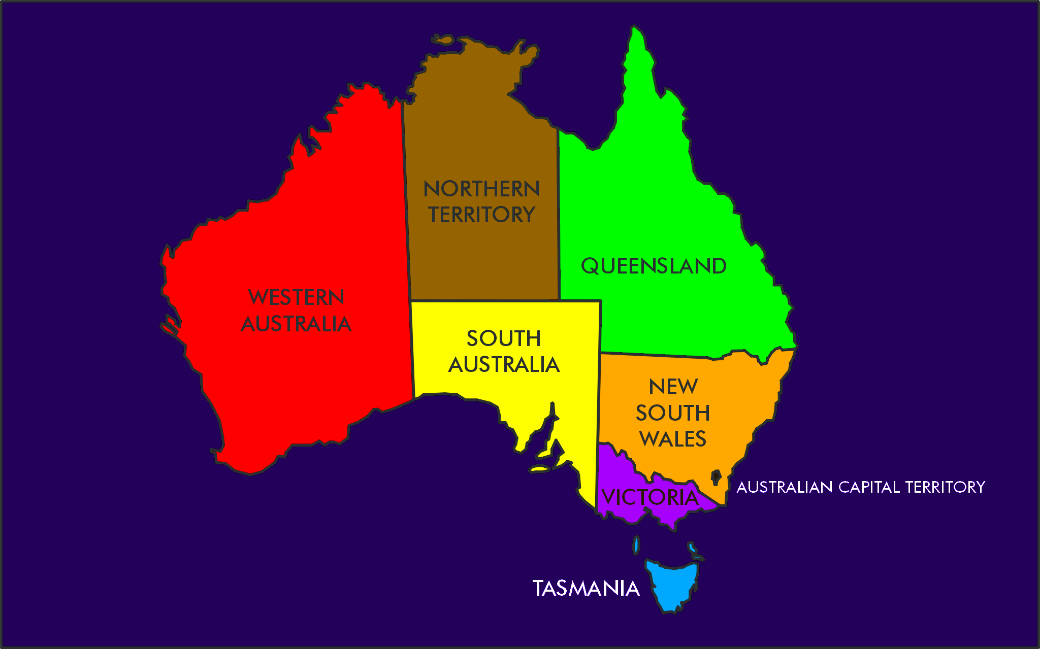 Австралия южный уэльс национальная премьер лига. Штаты и территории Австралии на карте. Австралийский Союз административно территориальное деление. Административное деление Австралии. 6 Штатов Австралии и 2 территории.