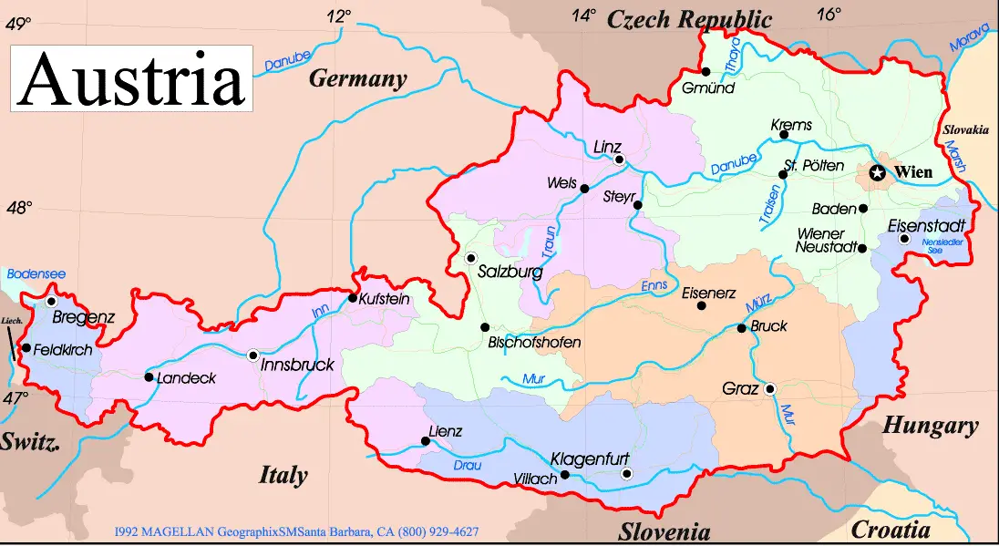 Austria Political Map