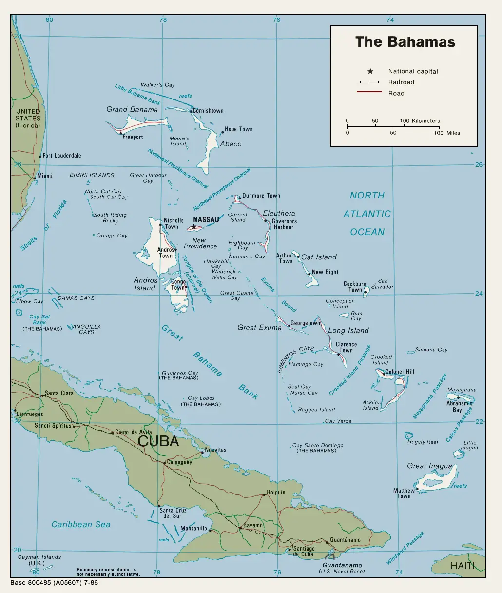 Bahamas Political Map 1