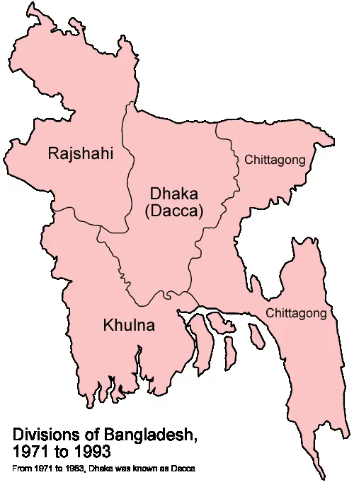 Bangladesh Divisions 1971 1993