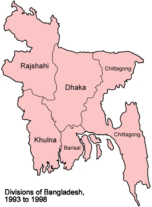 Bangladesh Divisions 1993 1998