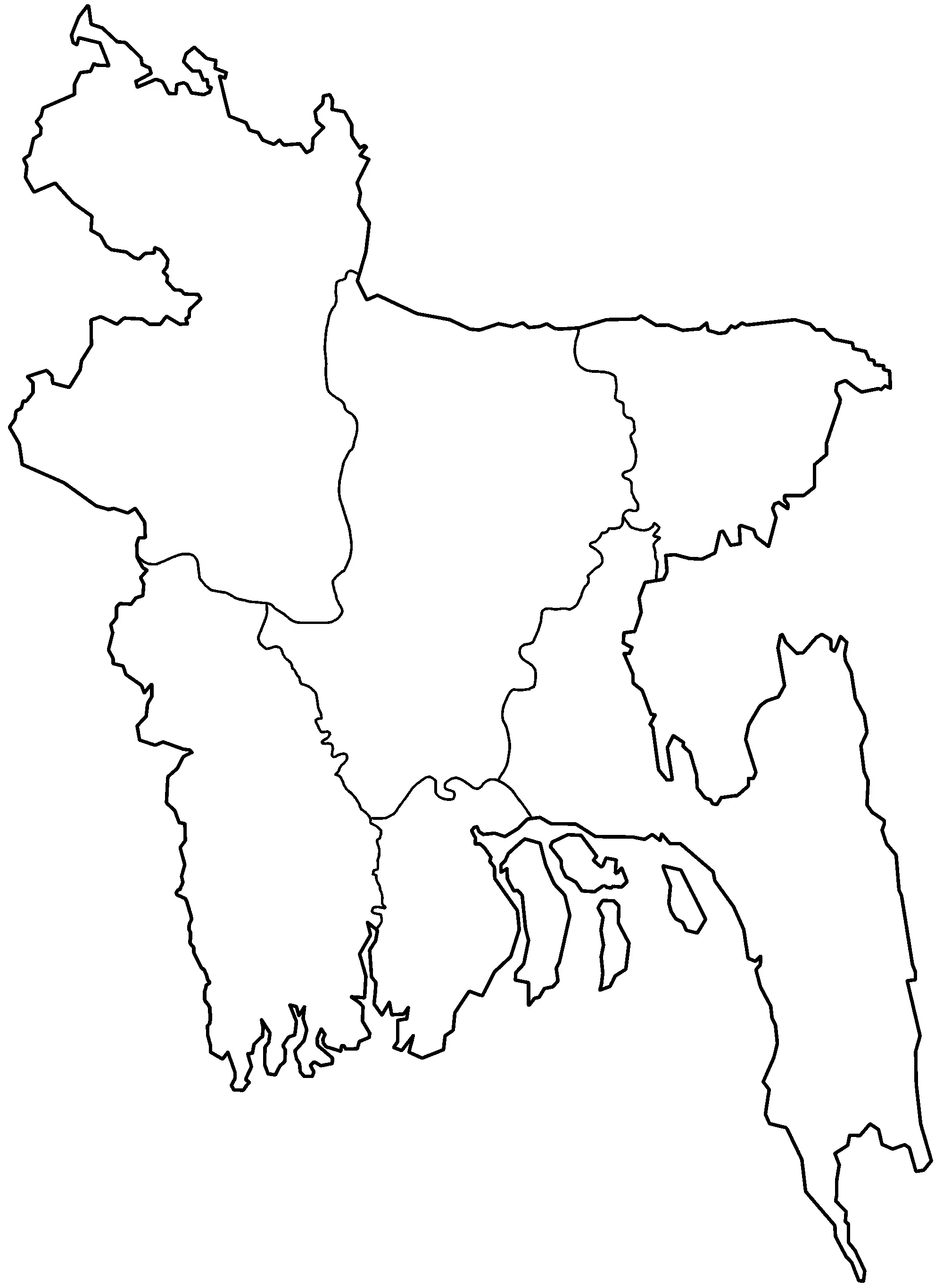 Bangladesh Divisions Blank