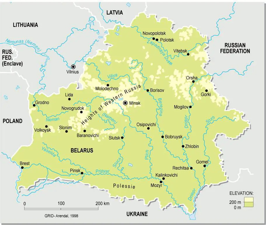 Belarus Topographic Map