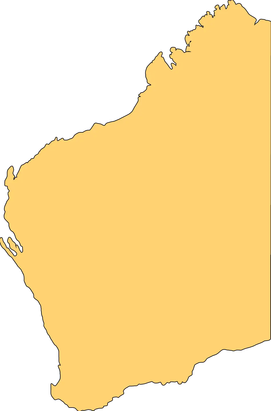 Blank Map of Western Australia