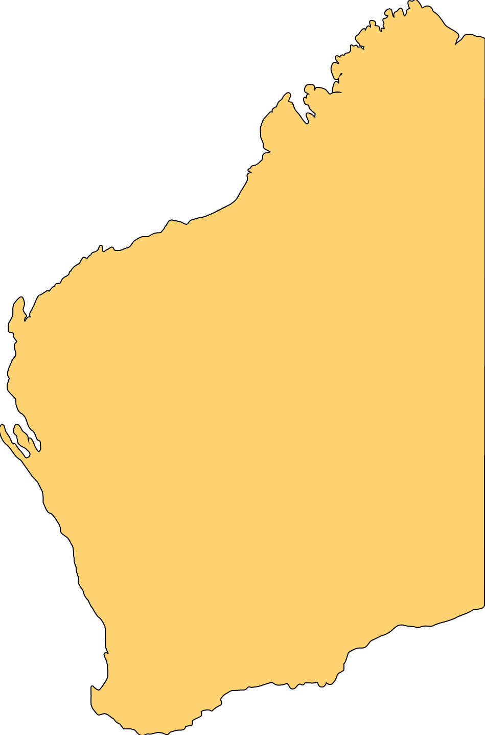 Blank Map of Western Australia