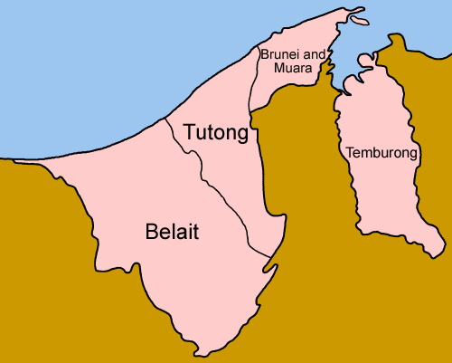 Brunei Districts English Mapsof Net