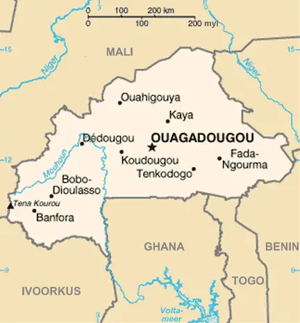 Burkina Faso Kaart