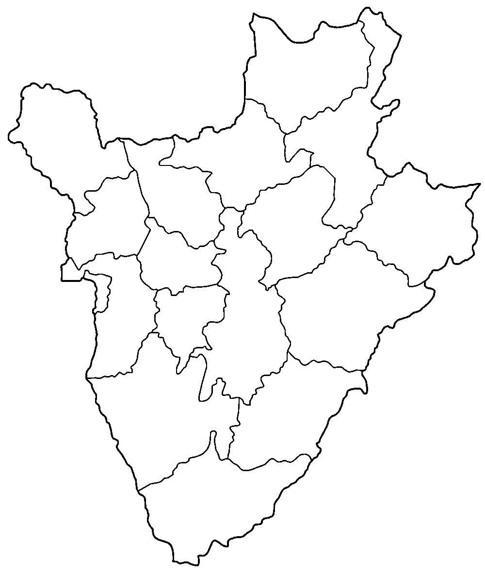 Burundi Provinces Blank