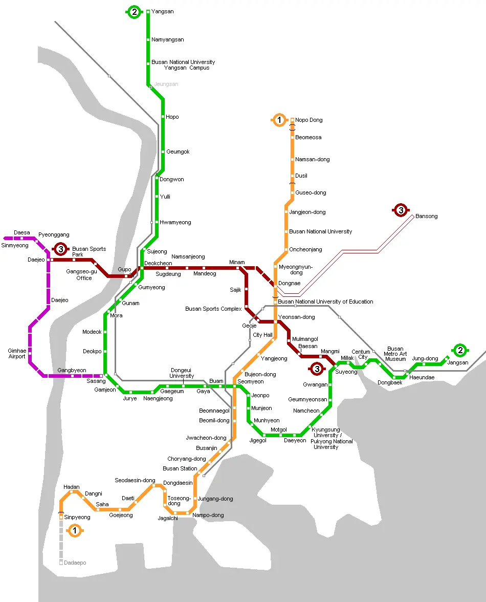 Busan Metro Map - Mapsof.Net