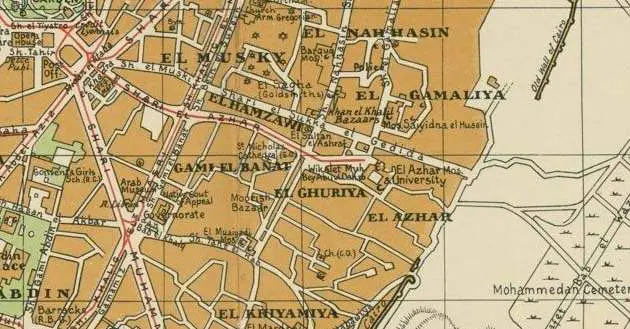 Cairo Map1933 Nicohosoff Musky Azhar Quarters