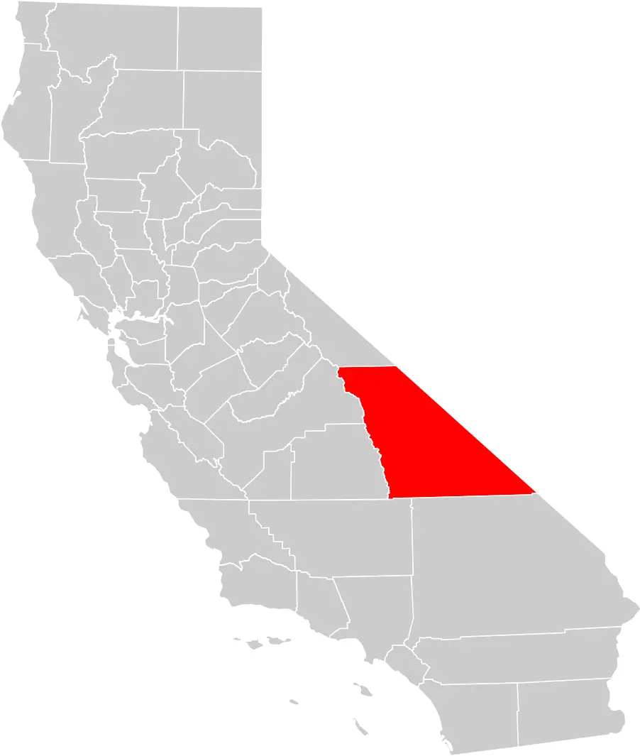 California County Map (inyo County Highlighted)