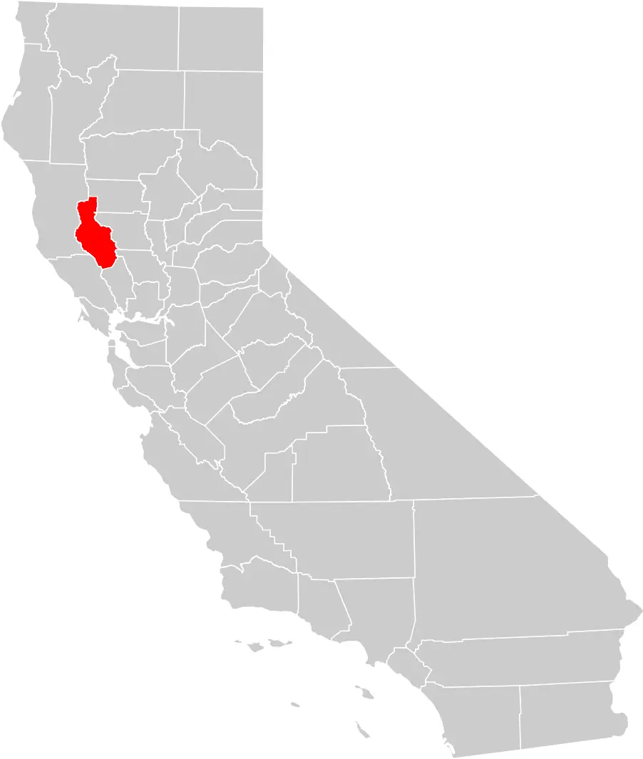 California County Map (lake County Highlighted)