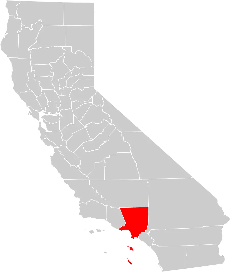 California County Map (los Angeles County Highlighted)