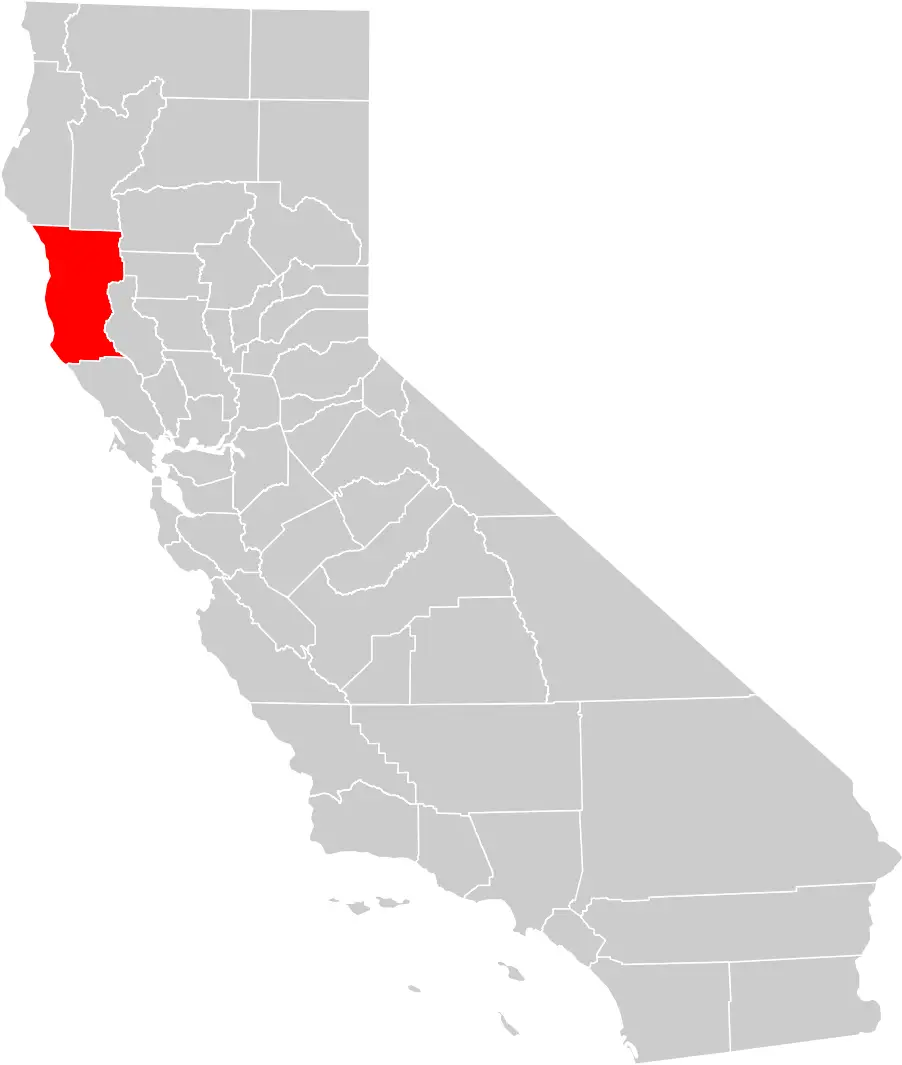 California County Map (mendocino County Highlighted)