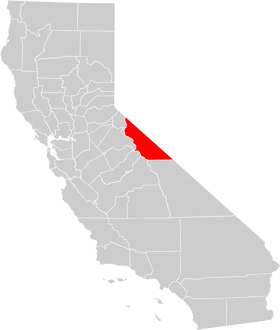 California County Map (mono County Highlighted)