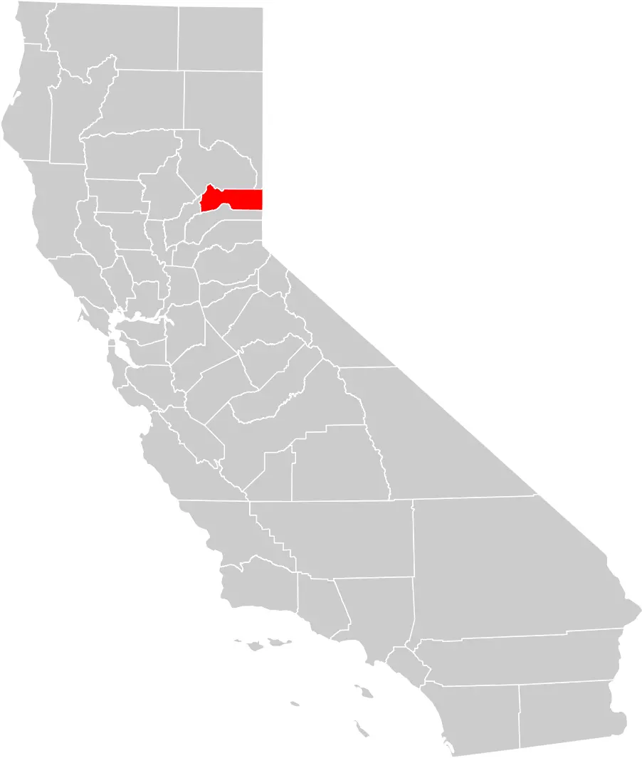 California County Map (sierra County Highlighted)