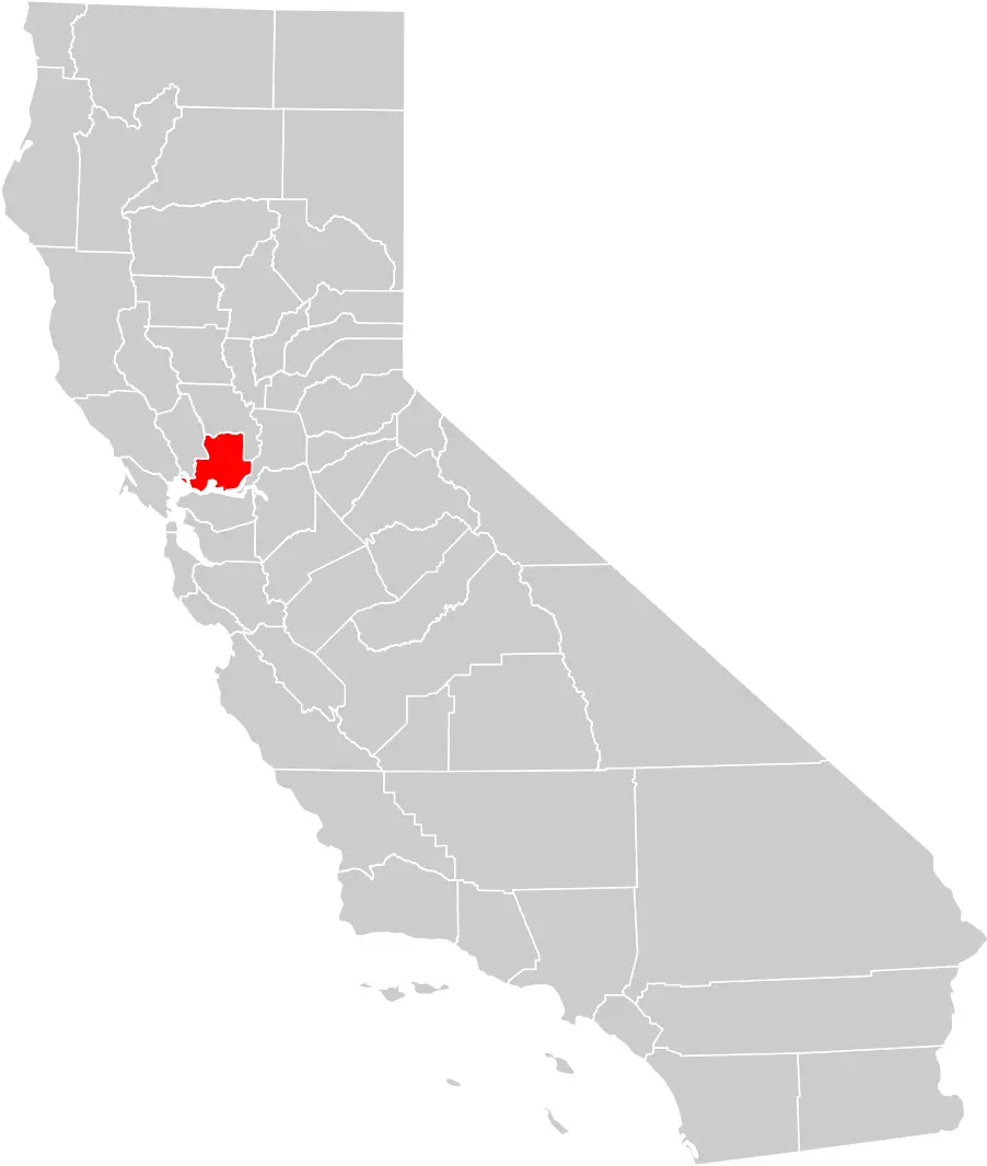California County Map (solano County Highlighted)