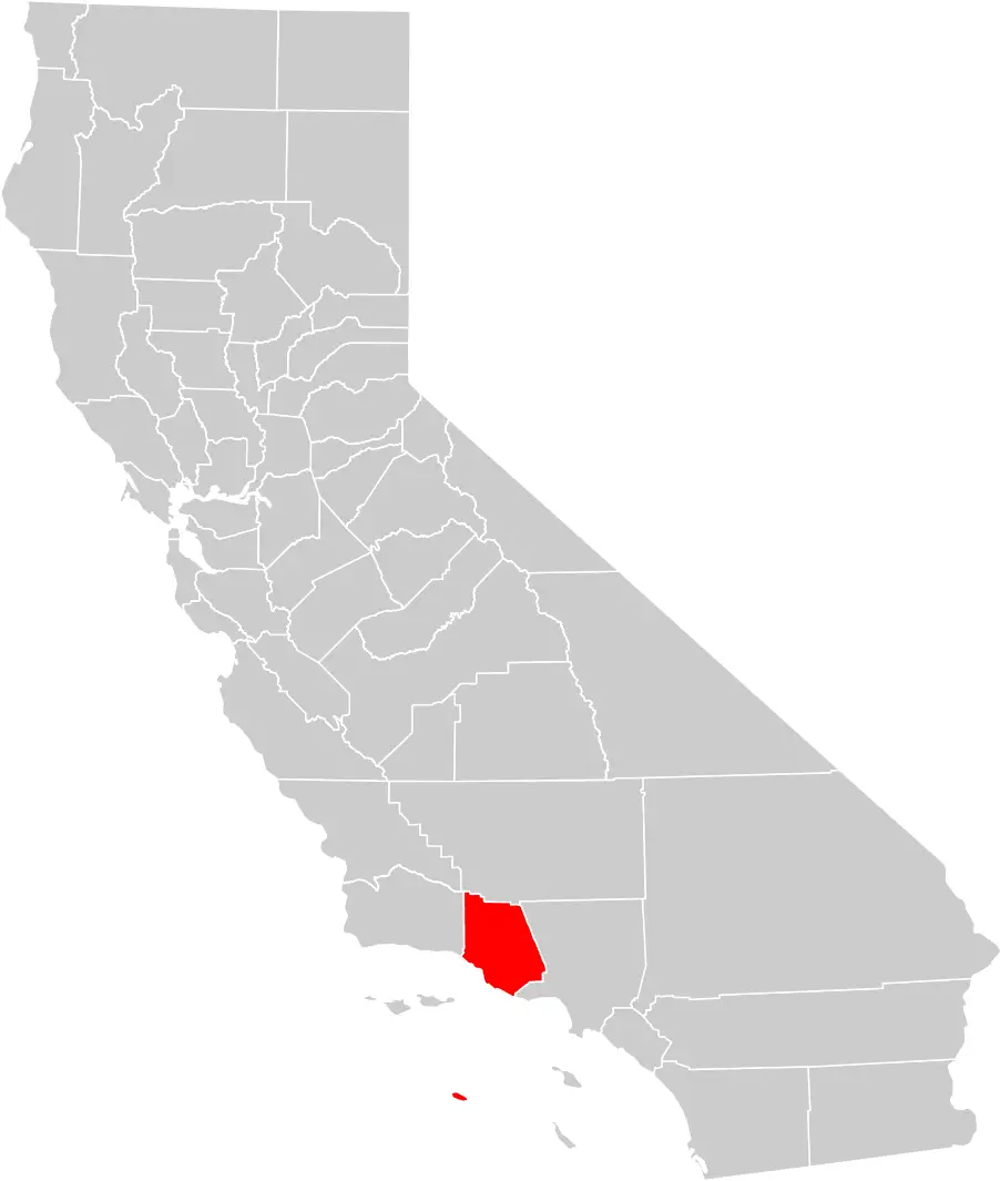 California County Map (ventura County Highlighted)