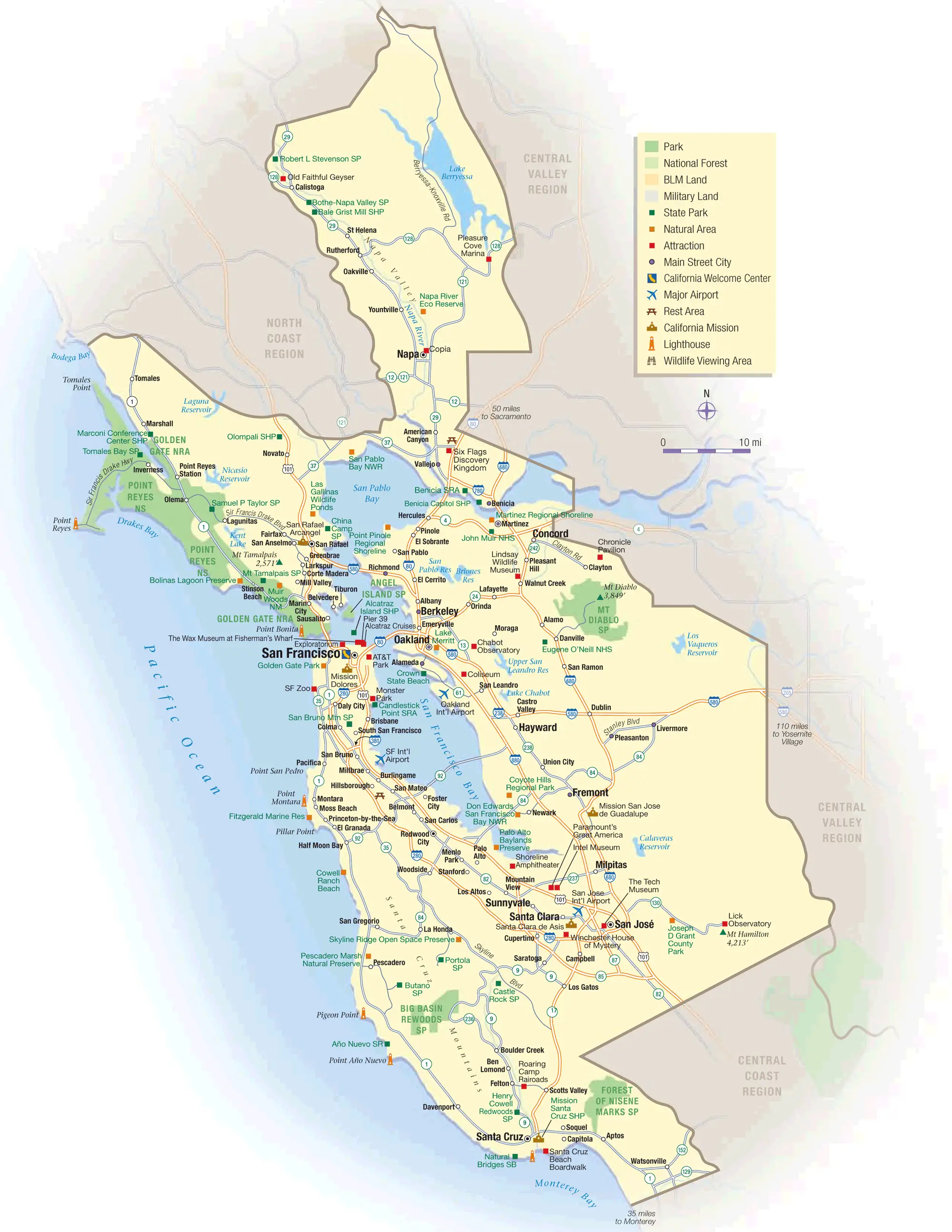 California Map San Francisco