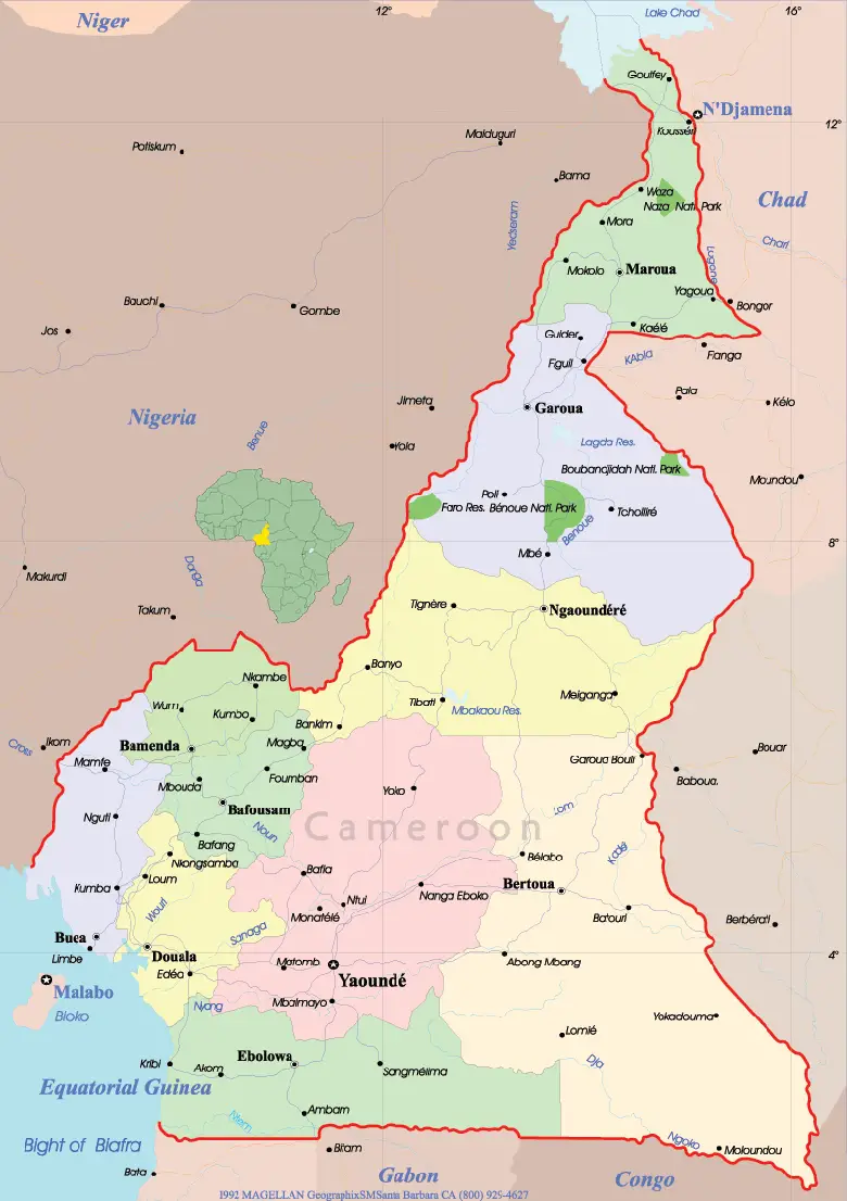 Cameroon Political Map