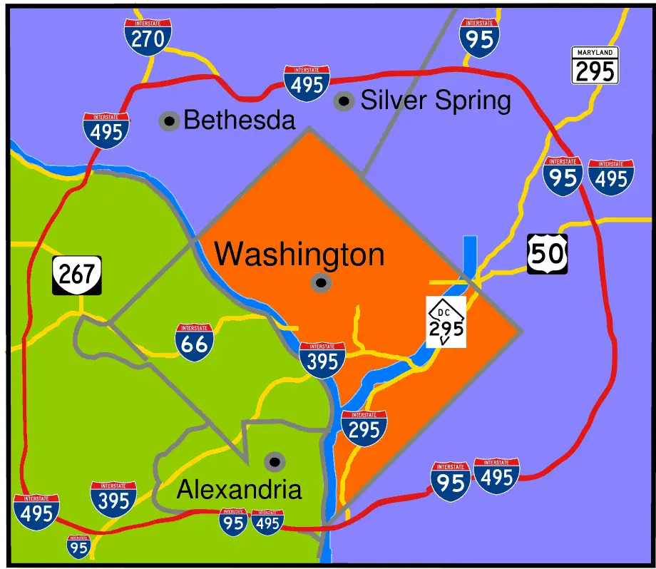 Capital Beltway Map Color 1